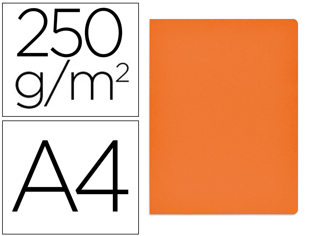 SUBCARPETA CARTULINA GIO SIMPLE INTENSO DIN A4 NARANJA 230G/M2