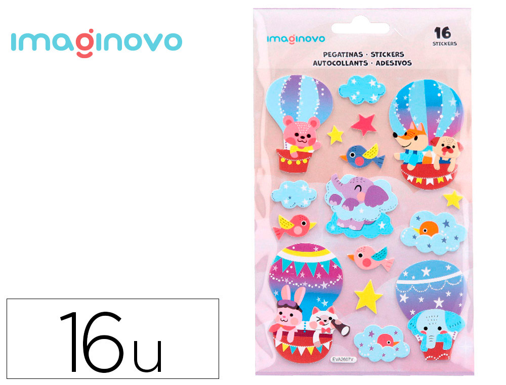 PEGATINAS IMAGINOVO GLOBO MAGIC DREAMS CON RELIEVE 210X130 MM EN BLISTER