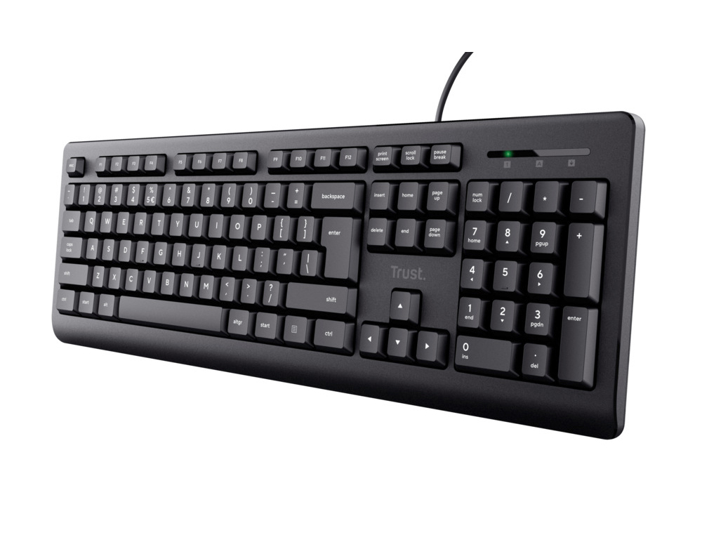 TECLADO TRUST TK-150 USB 2.0 CON CABLE LONGITUD 180 CM COLOR NEGRO