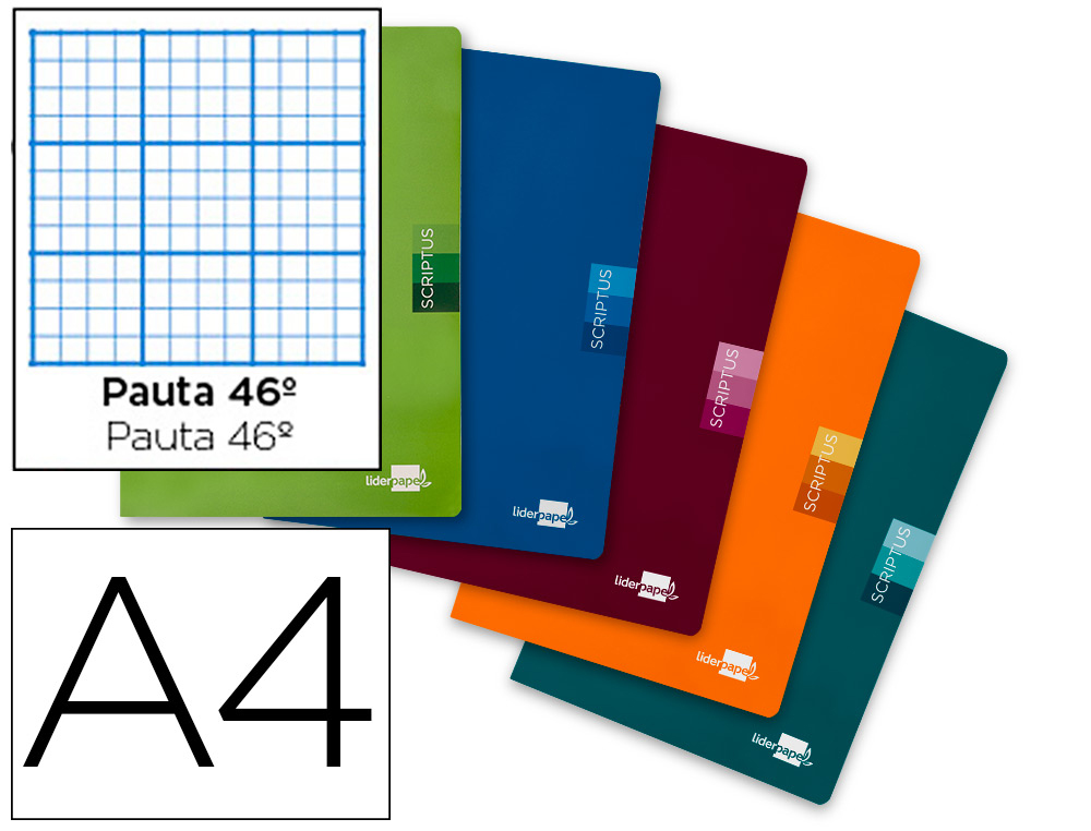 LIBRETA LIDERPAPEL SCRIPTUS A4 48 HOJAS 90GR RAYADO N46