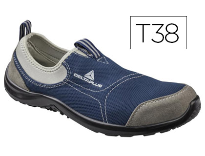 ZAPATOS DE SEGURIDAD DELTAPLUS DE POLIESTER Y ALGODON CON PLANTILLA Y PUNTERA - COLOR AZUL MARINO TALLA 38