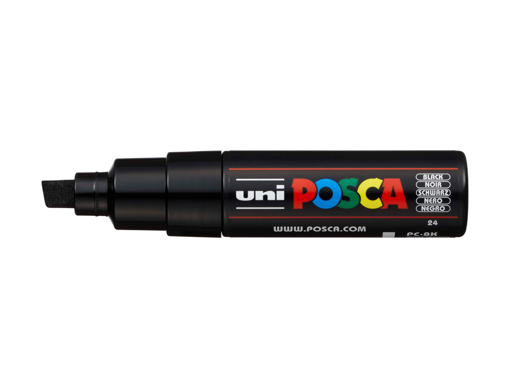 ROTULADOR UNI POSCA PC-8K MARCADOR DE PINTURA PUNTA BISELADA 8 MM NEGRO