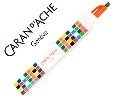 ESTUCHE CARAN D'ACHE VACIO CARTON PARA GAMA 888 INFINITE IMPRESO CUADROS COLORES