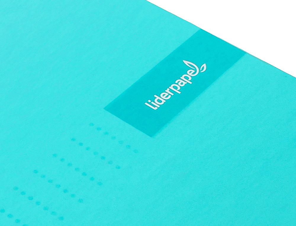 CUADERNO ESPIRAL LIDERPAPEL A5 MICRO CRAFTY TAPA FORRADA 120H 90GR CUADRO 5MM 5 BANDAS 6 TALADROS COLOR TURQUESA