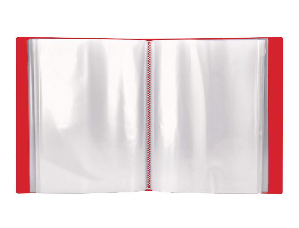 CARPETA LIDERPAPEL PERSONALIZA 20 FUNDAS CANGURO POLIPROPILENO DIN A4 ROJO TRANSLUCIDO PORTADA Y LOMO