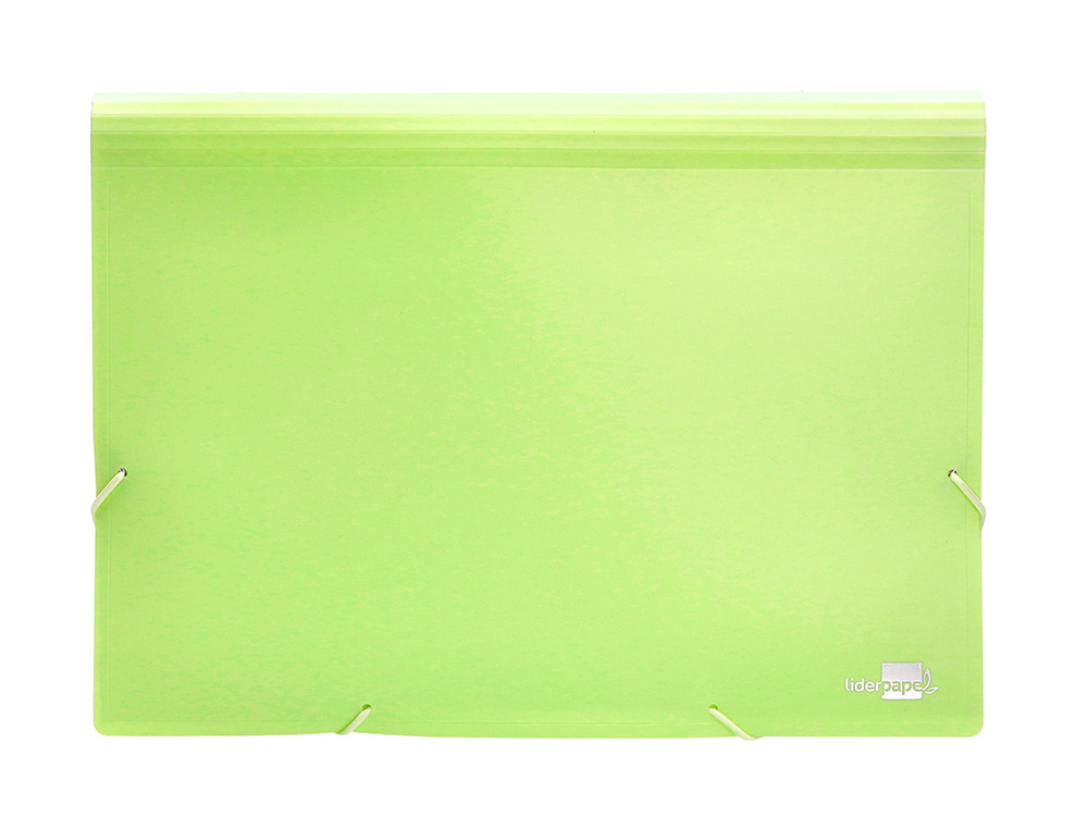 CARPETA LIDERPAPEL CLASIFICADOR FUELLE POLIPROPILENO DIN A4 AMARILLO FLUOR OPACO 13 DEPARTAMENTOS