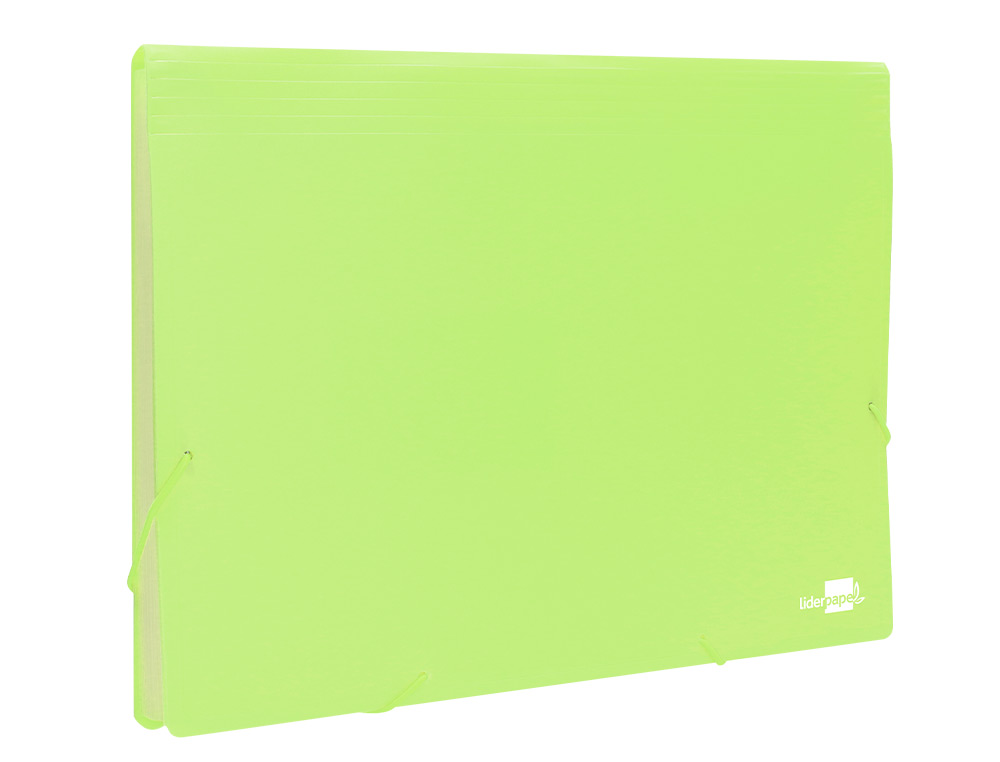 CARPETA LIDERPAPEL CLASIFICADOR FUELLE POLIPROPILENO DIN A4 AMARILLO FLUOR OPACO 13 DEPARTAMENTOS