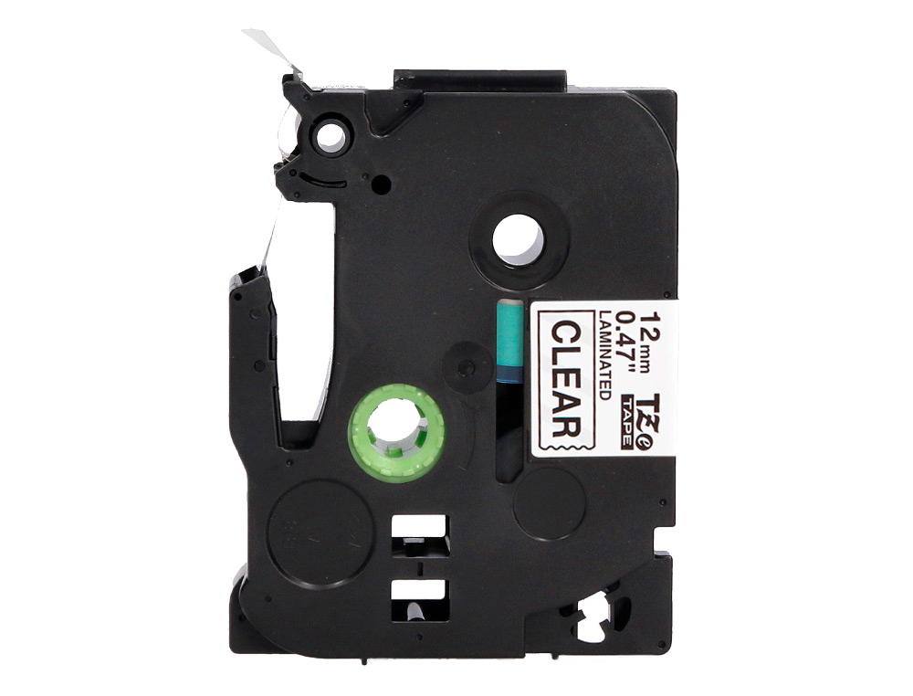 CINTA Q-CONNECT TZE-131 TRANSPARENTE-NEGRO 12MM LONGITUD 8 MT