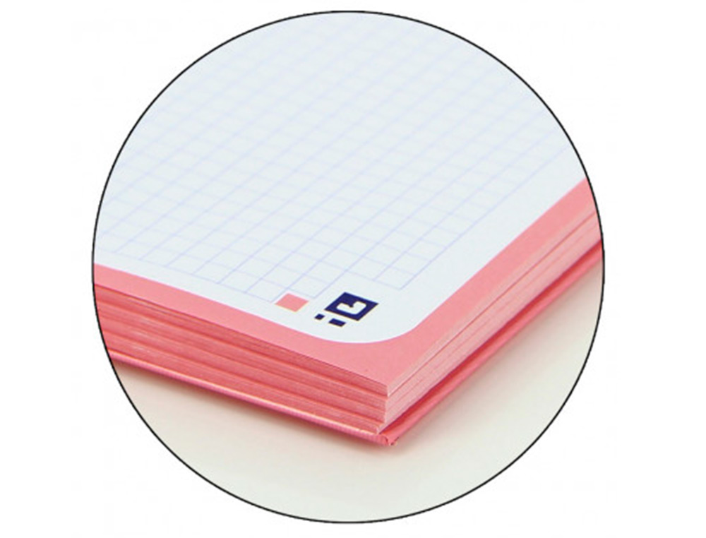 RECAMBIO COLOR 1 OXFORD DIN A4+ 80 HOJAS 90 GR CUADRO 5 MM 4 TALADROS COLOR ROSA CHICLE