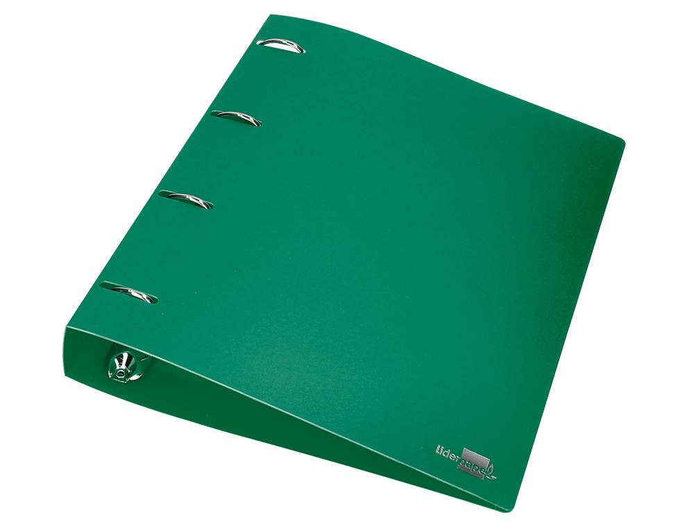 CARPETA LIDERPAPEL 4 ANILLAS MIXTAS 40 MM POLIPROPILENO DIN A4 VERDE TRANSLUCIDO
