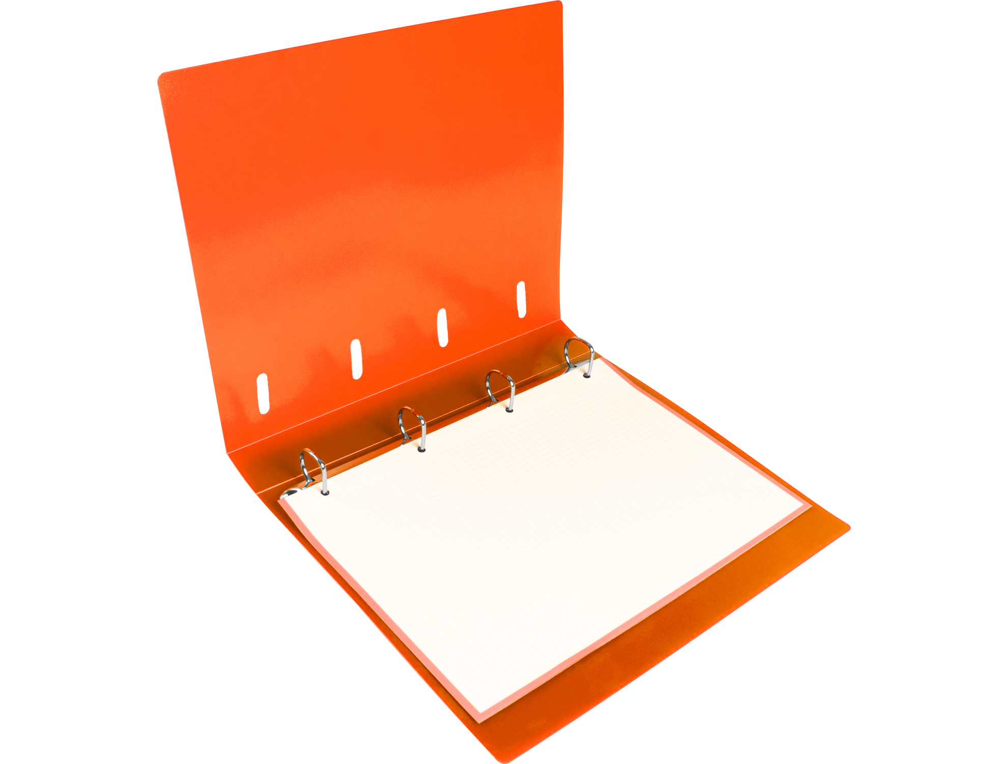 CARPETA CON RECAMBIO LIDERPAPEL A4 CUADRO 5MM 100 HOJAS 80G POLIPROPILENO 4 ANILLAS 40MM NARANJA FLUOR