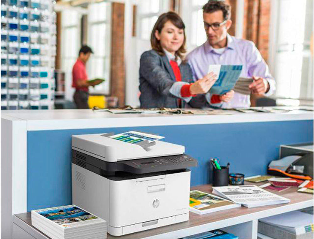 EQUIPO MULTIFUNCION HP COLOR LASER 179FNW FAX ETHERNET WIFI 18 NEGRO 4 COLOR PPM BANDEJA 150 HOJAS ESCANER