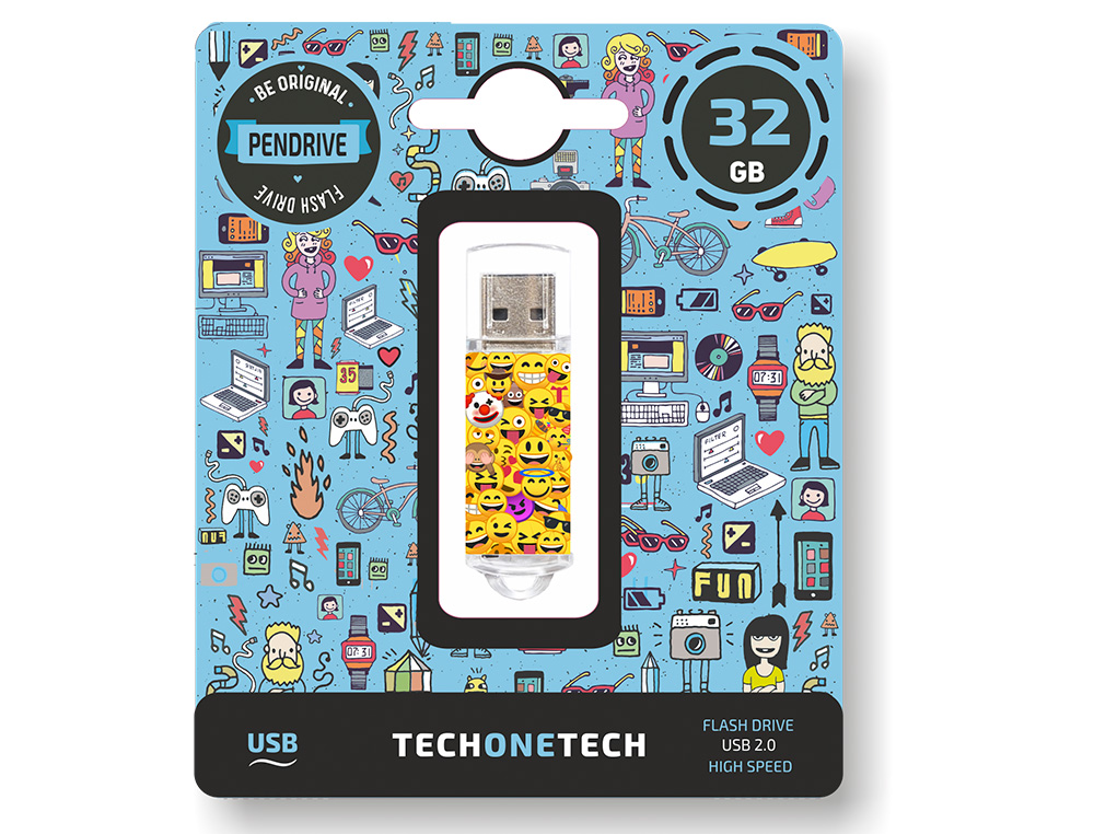 MEMORIA USB TECH ON TECH EMOJITECH EMOJIS 32 GB