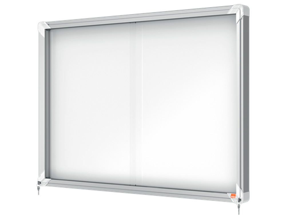 VITRINA DE ANUNCIOS NOBO PREMIUM PLUS MAGNETICA CON PUERTA CORREDERA 8 X DIN A4 689X972X54 MM