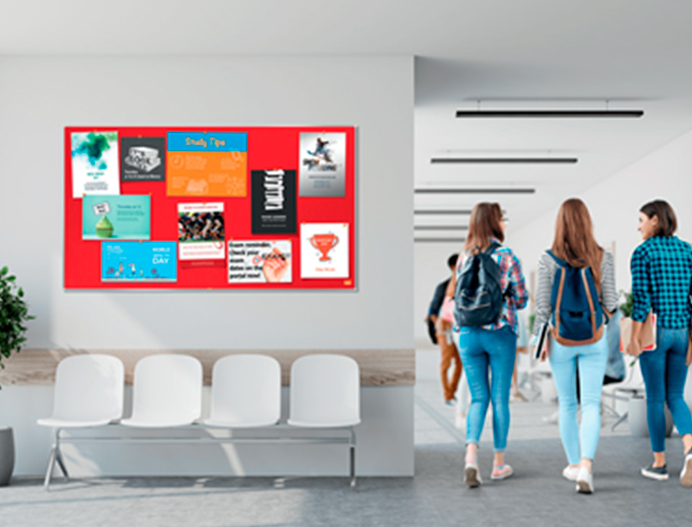 TABLERO DE ANUNCIOS NOBO IMPRESSION PRO FIELTRO ROJO FORMATO PANORAMICO 55