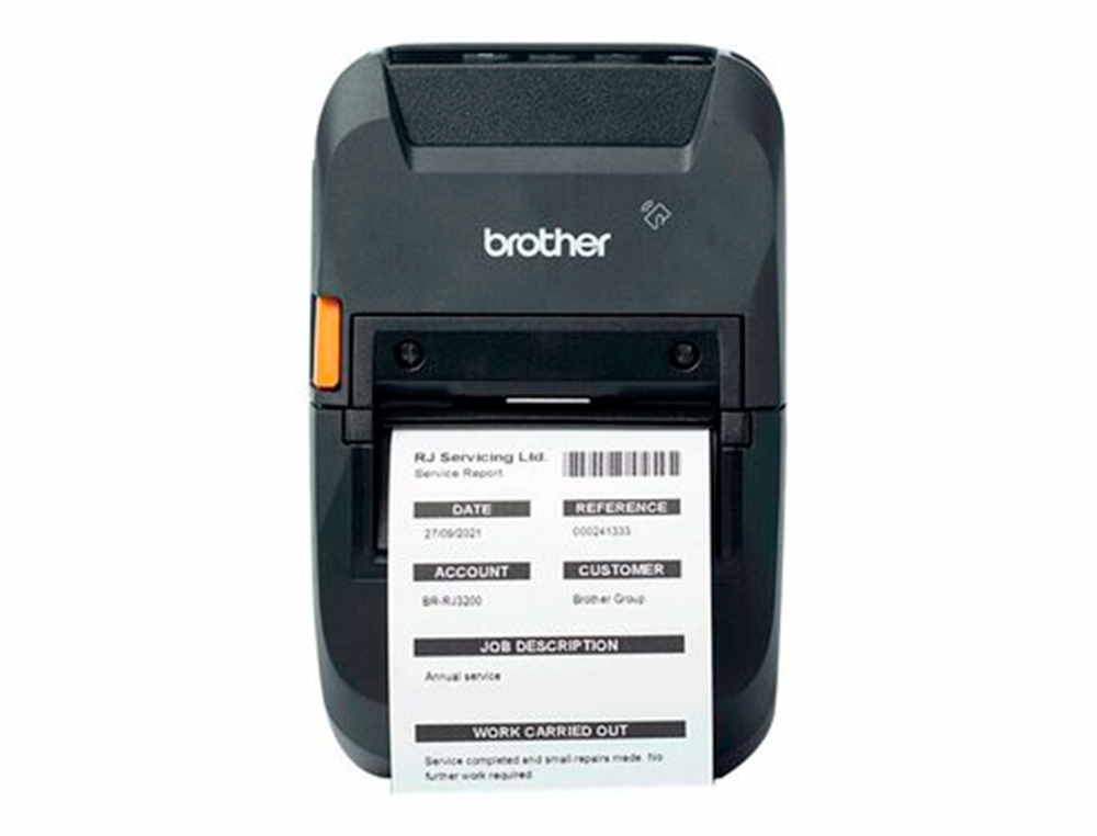 IMPRESORA DE ETIQUETAS BROTHER RJ3230BL PORTATIL HASTA 72 MM CORTE AUTOMATICO TERMICA USB TIPO C NFC