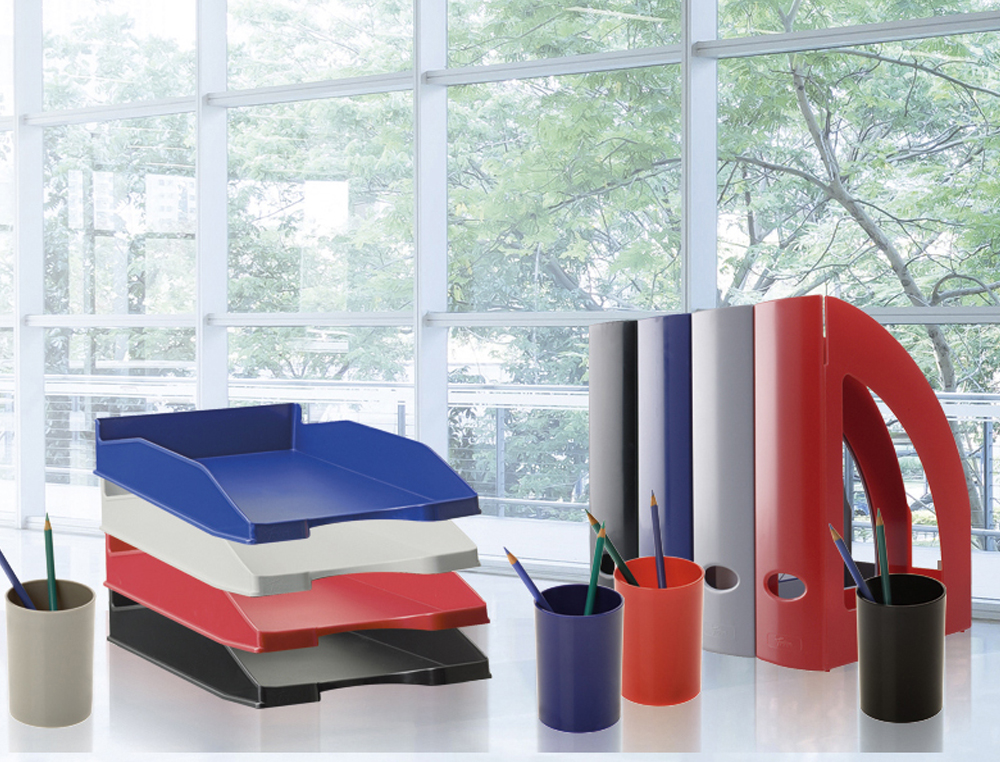 BANDEJA SOBREMESA ARCHIVO 2000 ECOGREEN PLASTICO 100% RECICLADA APILABLE FORMATOS DIN A4 Y FOLIO COLOR GRIS