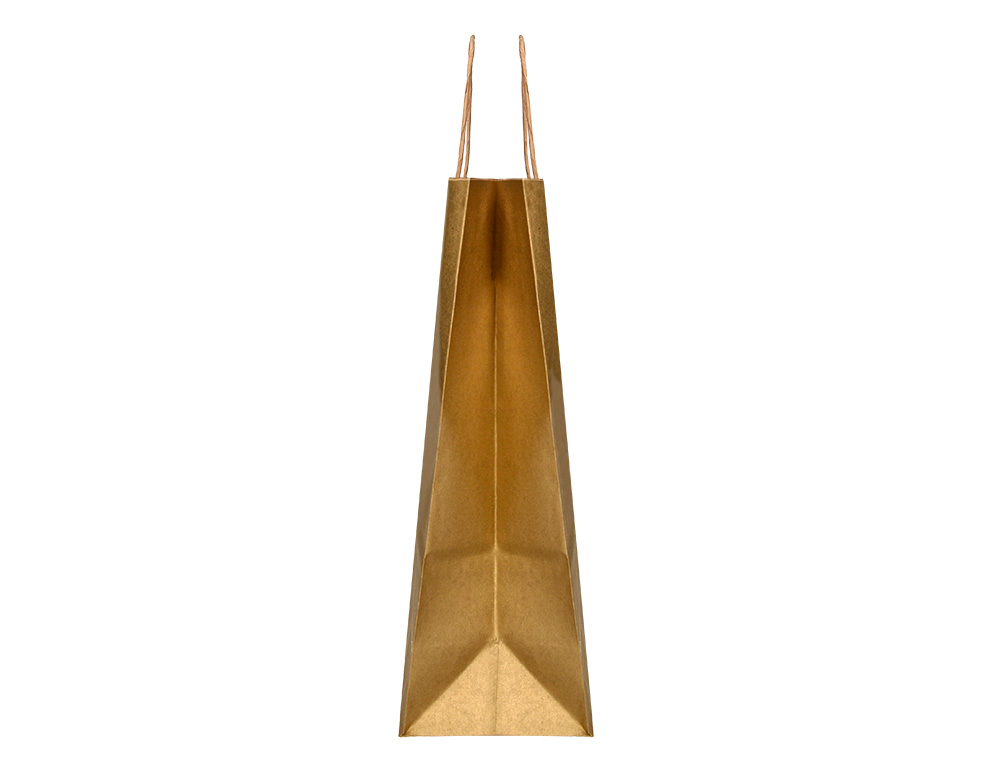 BOLSA PAPEL Q-CONNECT KRAFT ORO L CON ASA RETORCIDA 320X400X140 MM