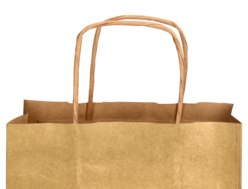 BOLSA PAPEL Q-CONNECT KRAFT ORO L CON ASA RETORCIDA 320X400X140 MM