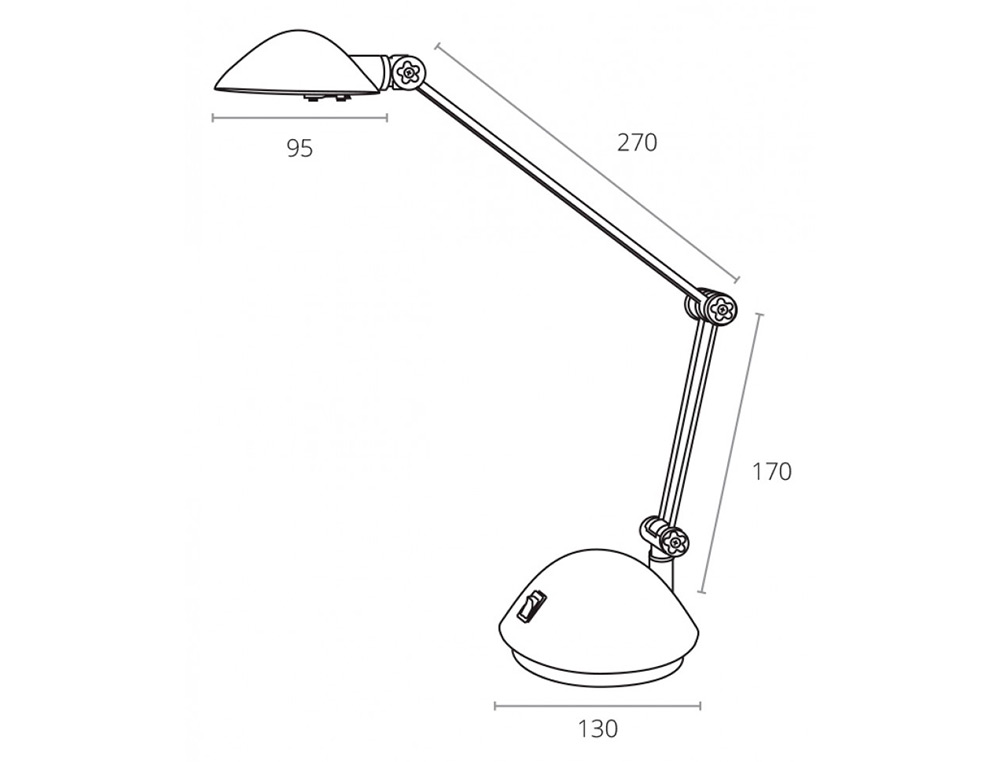 LAMPARA DE ESCRITORIO ARCHIVO 2000 LED 3W 200LM BRAZO ARTICULADO LUZ CALIDA PLATA METALIZADO