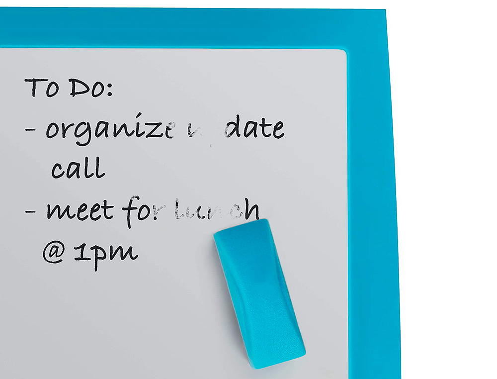 PIZARRA BLANCA NOBO MAGNETICA MARCO AZUL 430X585 MM