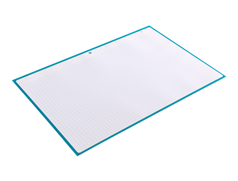 RECAMBIO ANTARTIK A4 80 HOJAS 90GR CUADRO 5MM 4 TALADROS 1 BANDA CON MARCO COLOR TURQUESA