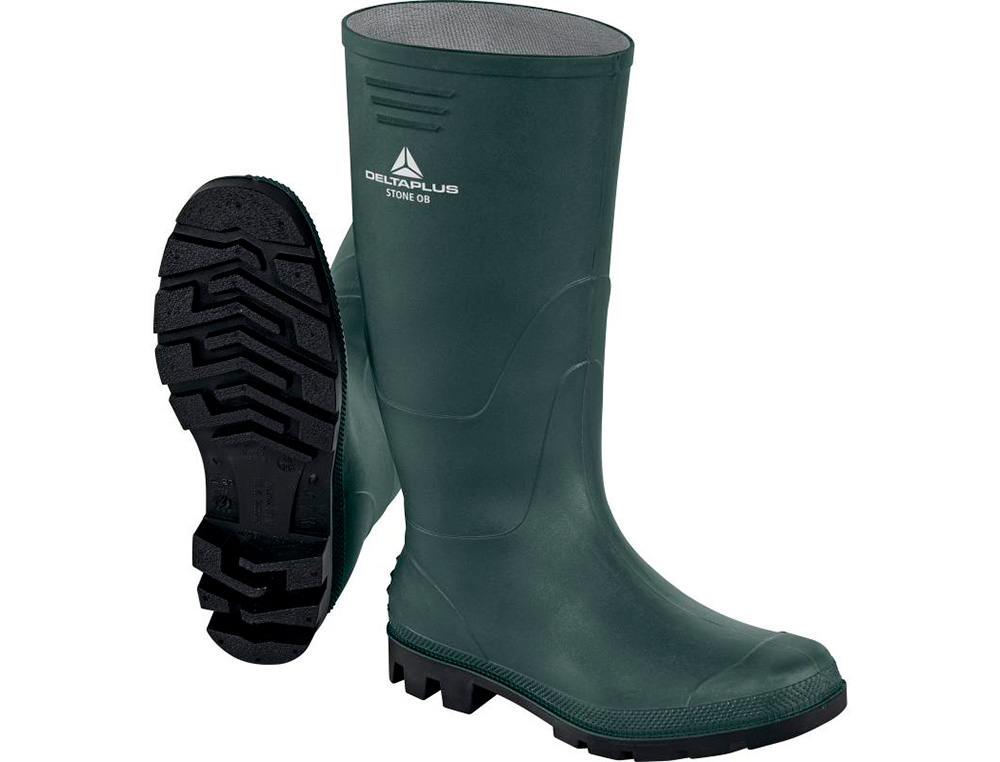 BOTAS DELTAPLUS DE SEGURIDAD STONE PVC VERDE SUELA DE TACOS TALLA 41