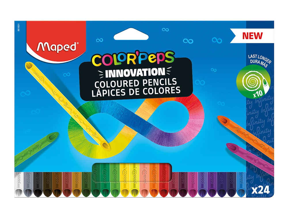 LAPICES DE COLORES MAPED COLOR PEPS INFINITY CAJA DE 24 COLORES SURTIDOS