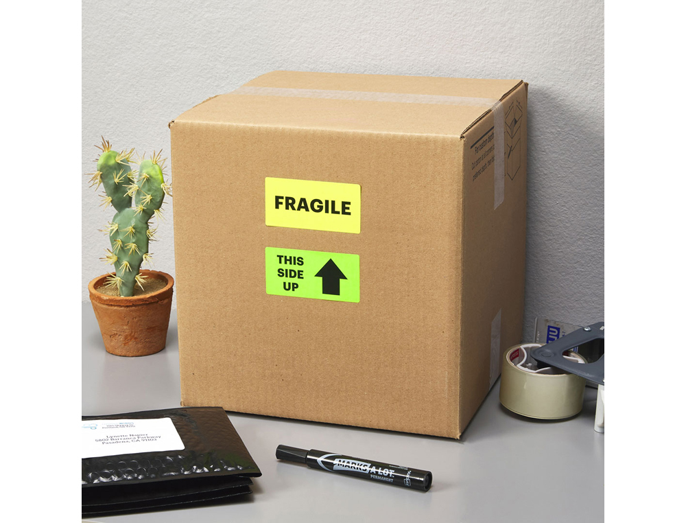 ETIQUETA ADHESIVA TICO AMARILL O FLUORESCENTES PERMANENTE FSCLASER/INKJET/FOTOCOPIA 200X142MM CAJA DE 140 UNIDADES