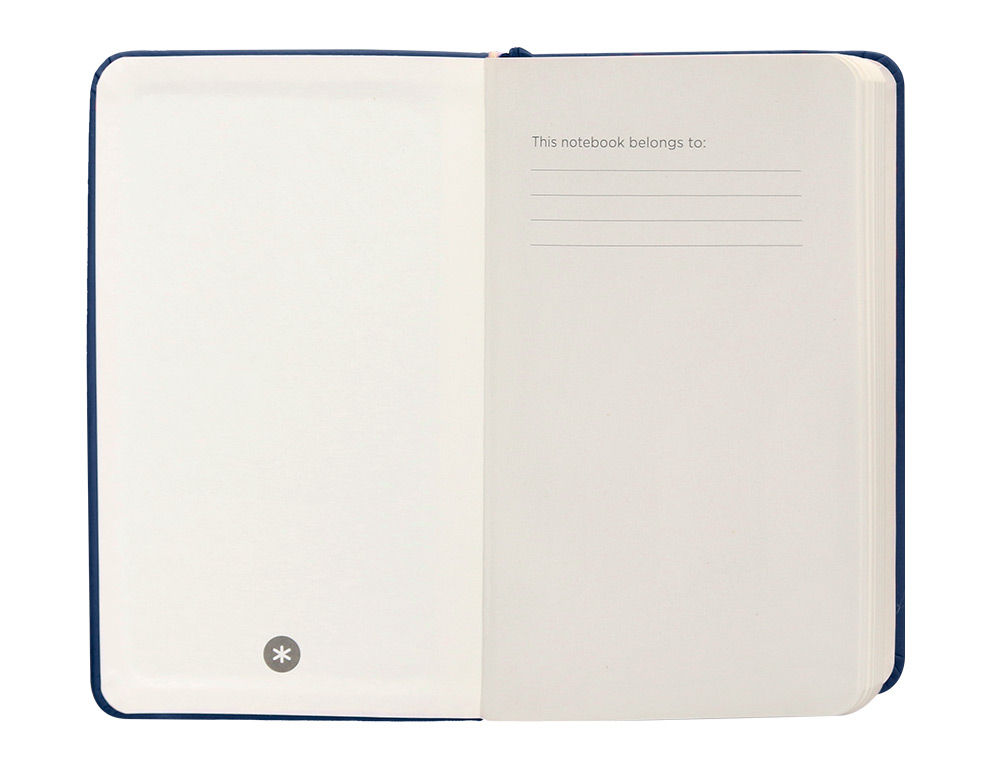 CUADERNO CON GOMILLA ANTARTIK NOTES TAPA DURA A6 HOJAS RAYAS AZUL MARINO 100 HOJAS 80 GR FSC