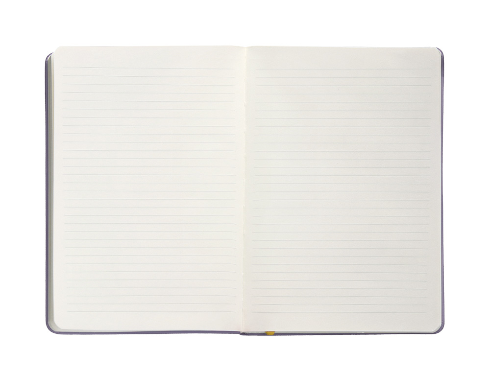 CUADERNO CON GOMILLA ANTARTIK NOTES TAPA DURA A4 HOJAS RAYAS MORADO Y AMARILLO 100 HOJAS 80 GR FSC