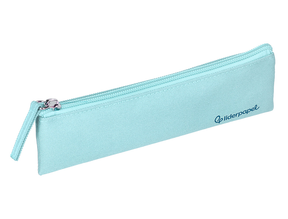ESTUCHE PORTATODO LIDERPAPEL PLANO ESTRECHO UNA CREMALLERA 200X60 MM AZUL CELESTE