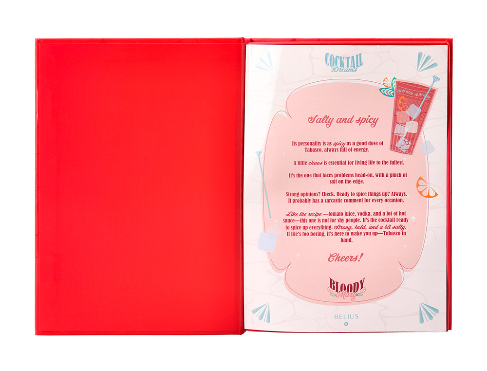 BOLIGRAFO Y WALLET BELIUS COCKTAILS BLOODY MARY ALUMINIOROJO PLATEADO RELIEVE TINTA COLOR AZUL CAJA DE DISEÑO