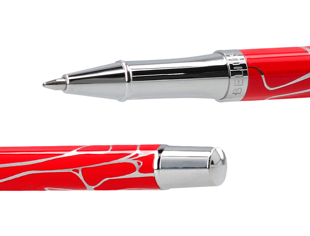 BOLIGRAFO Y WALLET BELIUS COCKTAILS BLOODY MARY ALUMINIOROJO PLATEADO RELIEVE TINTA COLOR AZUL CAJA DE DISEÑO