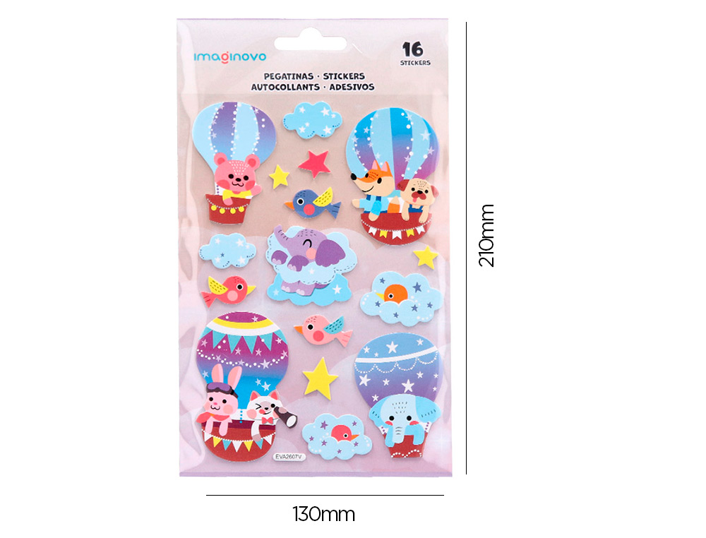 PEGATINAS IMAGINOVO GLOBO MAGIC DREAMS CON RELIEVE 210X130 MM EN BLISTER