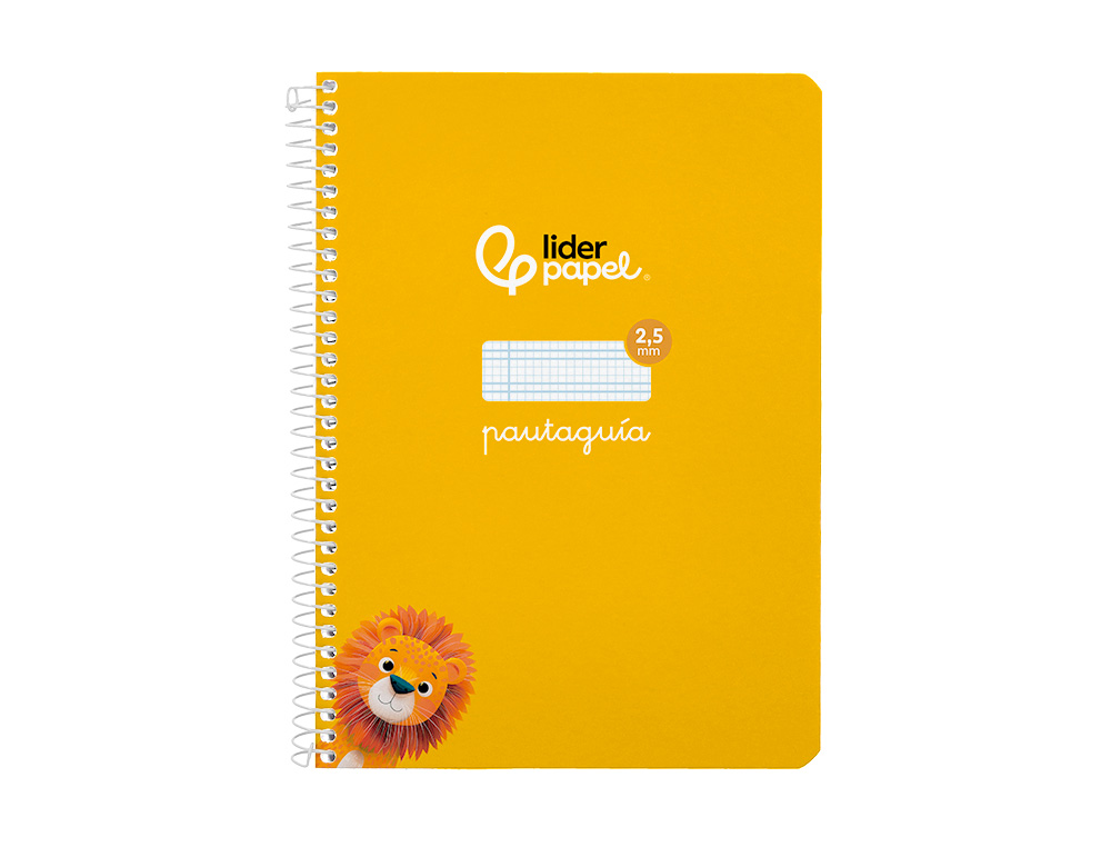 CUADERNO ESPIRAL LIDERPAPEL A5 PAUTAGUIA TAPA BLANDA 40H 75GR CUADRO PAUTADO 2,5MM COLOR AMARILLO
