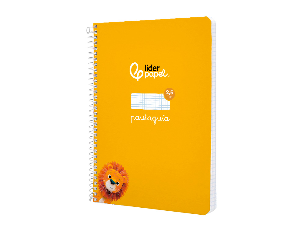 CUADERNO ESPIRAL LIDERPAPEL A5 PAUTAGUIA TAPA BLANDA 40H 75GR CUADRO PAUTADO 2,5MM COLOR AMARILLO