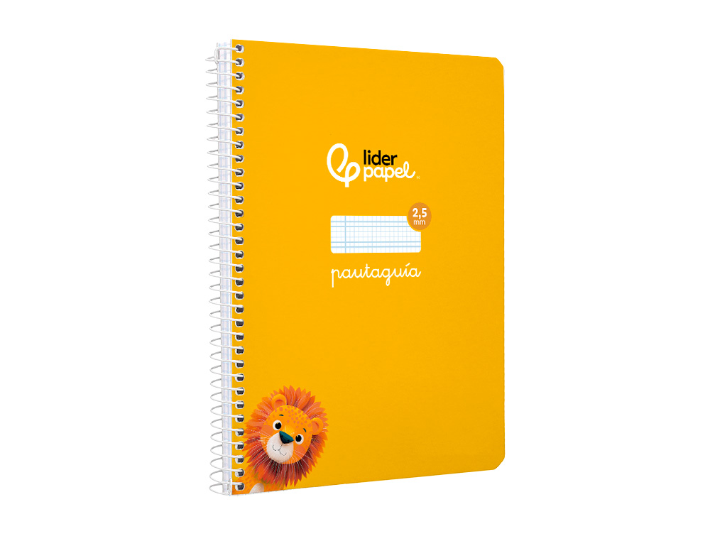 CUADERNO ESPIRAL LIDERPAPEL A5 PAUTAGUIA TAPA BLANDA 40H 75GR CUADRO PAUTADO 2,5MM COLOR AMARILLO
