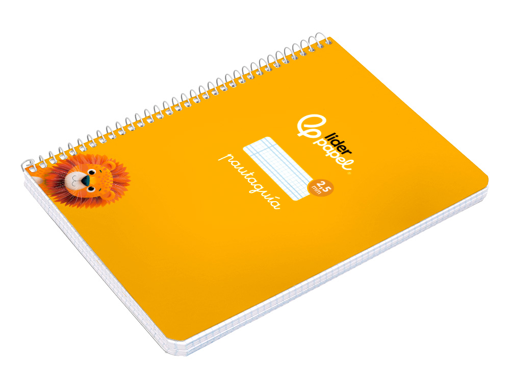 CUADERNO ESPIRAL LIDERPAPEL A5 PAUTAGUIA TAPA BLANDA 40H 75GR CUADRO PAUTADO 2,5MM COLOR AMARILLO