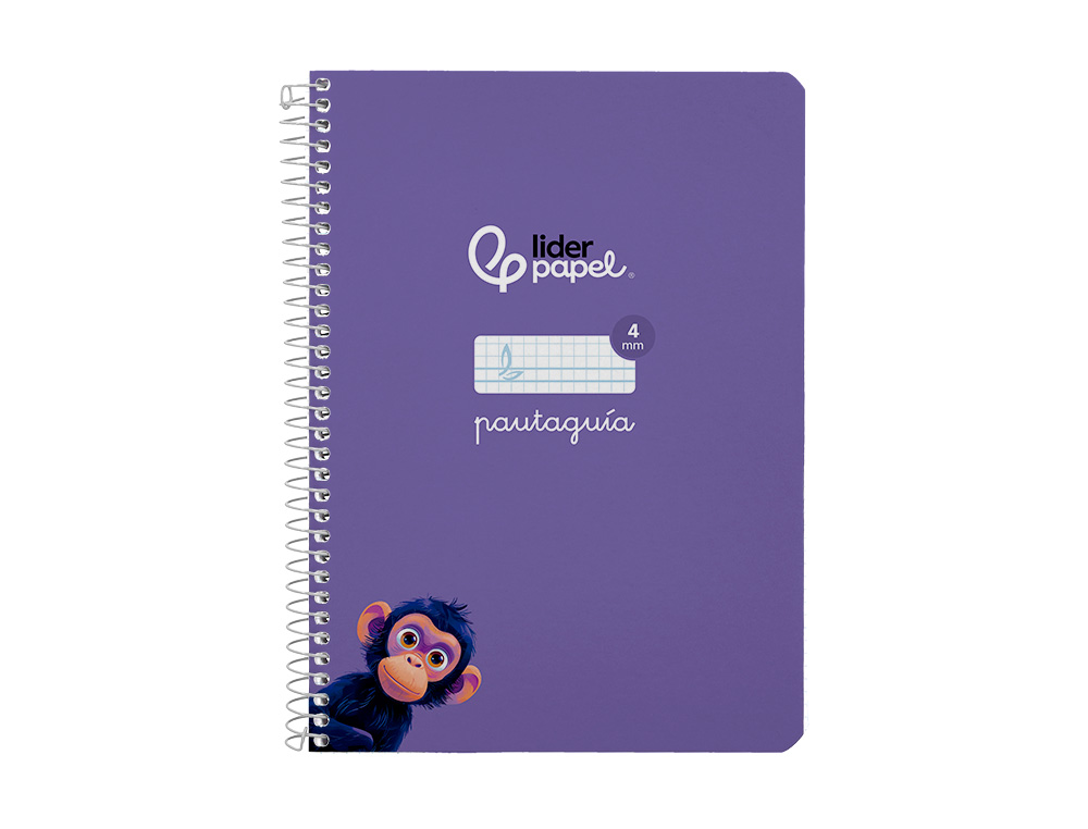 CUADERNO ESPIRAL LIDERPAPEL A5 PAUTAGUIA TAPA BLANDA 40H 75GR CUADRO PAUTADO 4MM COLOR LILA
