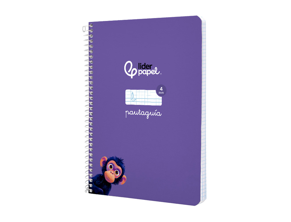 CUADERNO ESPIRAL LIDERPAPEL A5 PAUTAGUIA TAPA BLANDA 40H 75GR CUADRO PAUTADO 4MM COLOR LILA