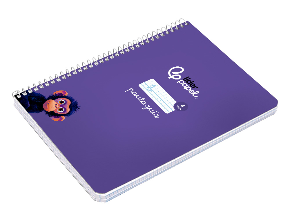 CUADERNO ESPIRAL LIDERPAPEL A5 PAUTAGUIA TAPA BLANDA 40H 75GR CUADRO PAUTADO 4MM COLOR LILA