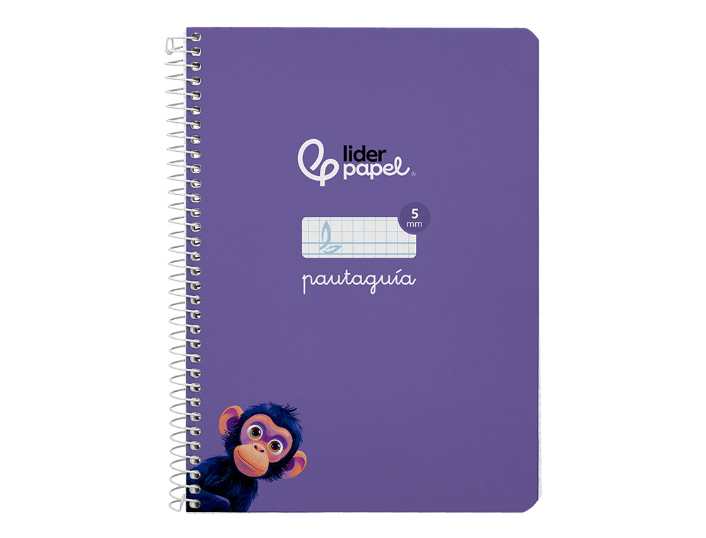 CUADERNO ESPIRAL LIDERPAPEL A5 PAUTAGUIA TAPA DURA 80H 90GR CUADRO PAUTADO 5MM COLOR LILA