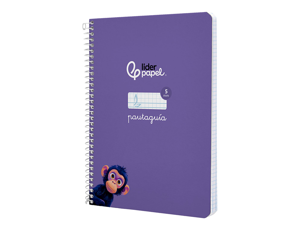 CUADERNO ESPIRAL LIDERPAPEL A5 PAUTAGUIA TAPA DURA 80H 90GR CUADRO PAUTADO 5MM COLOR LILA
