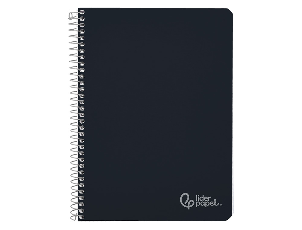 CUADERNO ESPIRAL LIDERPAPEL A4 WITTY TAPA DURA 80H 90GR PAUTA 3,5MM CON MARGEN COLOR NEGRO