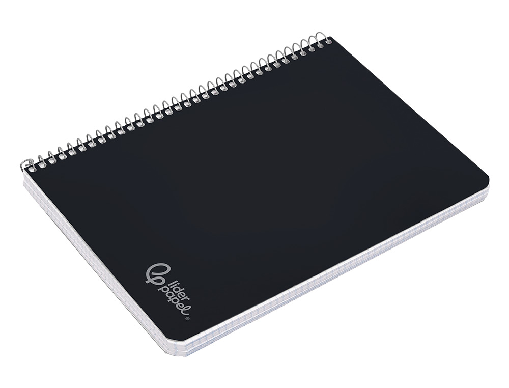 CUADERNO ESPIRAL LIDERPAPEL A4 WITTY TAPA DURA 80H 90GR PAUTA 3,5MM CON MARGEN COLOR NEGRO