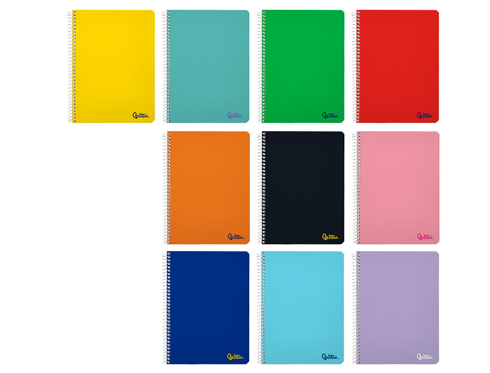 CUADERNO ESPIRAL LIDERPAPEL A5 SMART TAPA BLANDA 80H 75GR PAUTA 3,5MM CON MARGEN COLORES SURTIDOS
