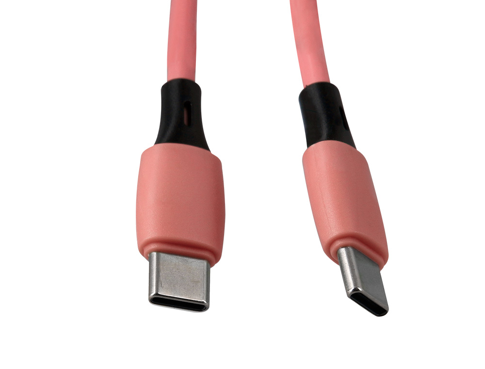 CABLE USB-C A USB-C Q-CONNECT PVC LONGITUD 1M ROSA
