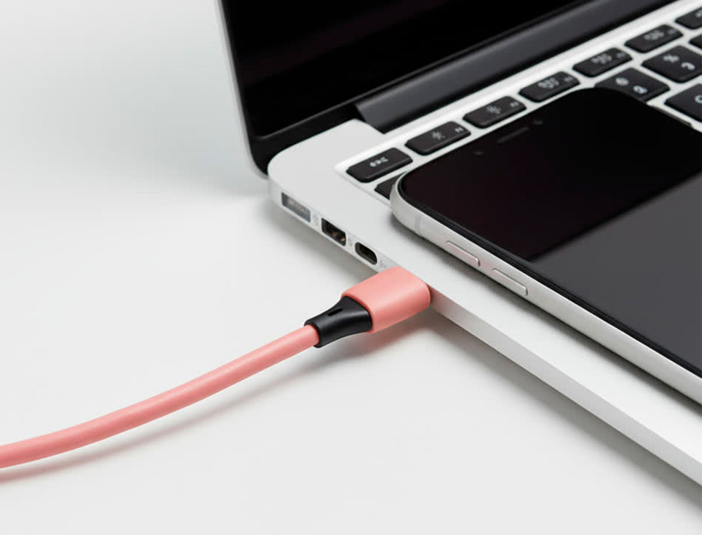 CABLE USB-C A USB-C Q-CONNECT PVC LONGITUD 1M ROSA