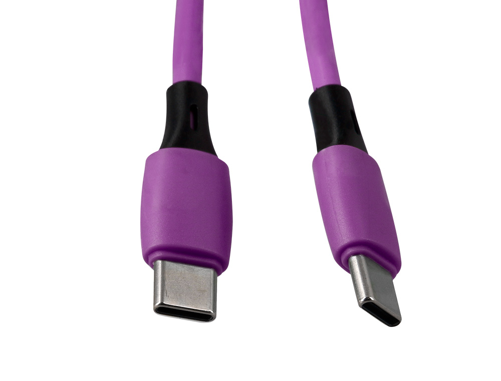 CABLE USB-C A USB-C Q-CONNECT PVC LONGITUD 2M MORADO